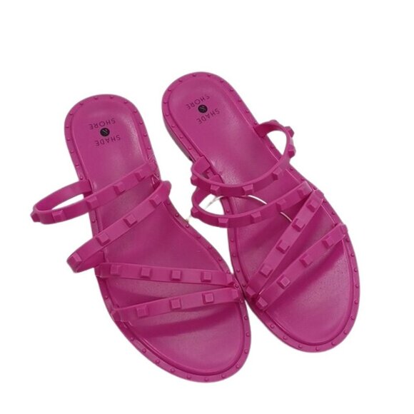 Shade & Shore Sandals Pink Liv Jelly Slide Spring Summer Womens - Picture 3 of 9